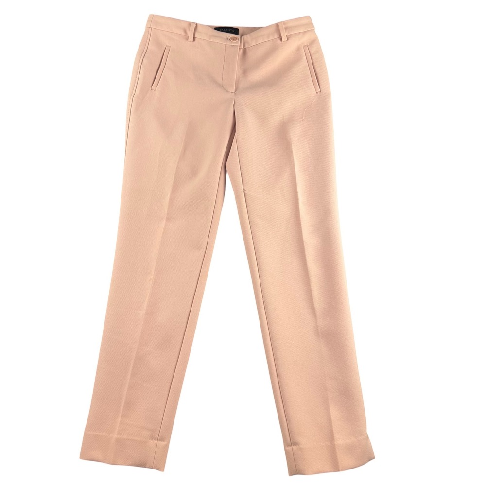 Talbots Hampshire Ankle Pants Womens 2 Peach Pink Straight Leg Trousers Dress